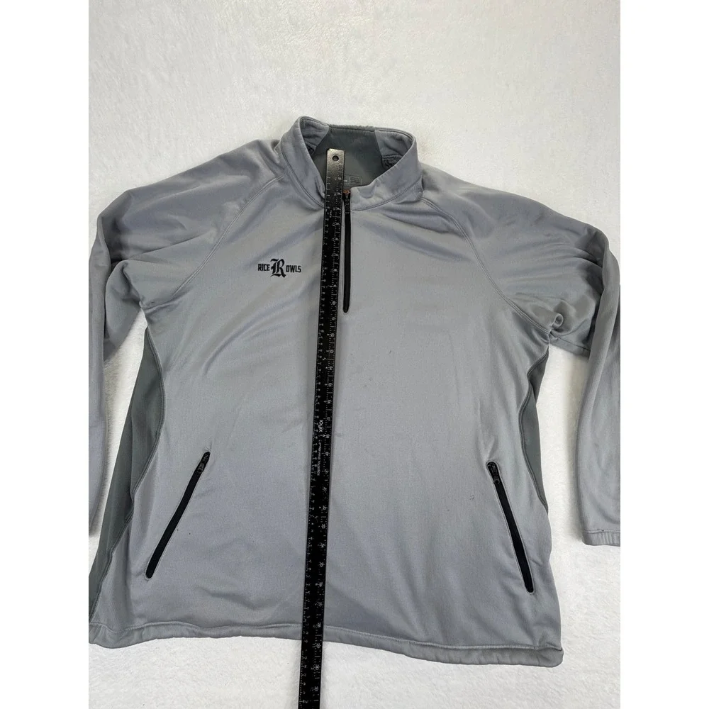 Adidas Golf Climaheat Rice Owls Mens 2XL Gray Quarter Zip Pullover Jacket 88387